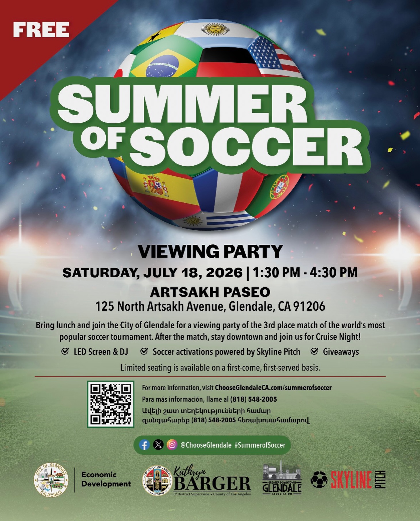 Summer of Soccer Viewing Party + Cruise Night